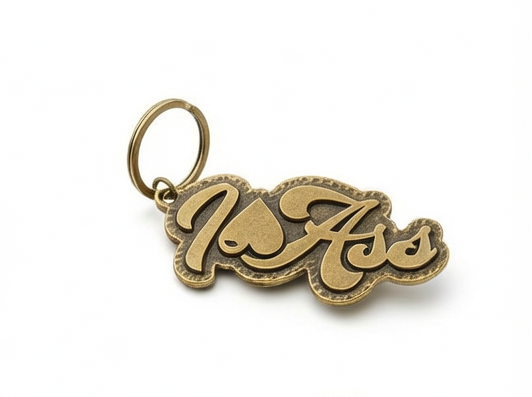 Vintage "Signature" Brass Keychain