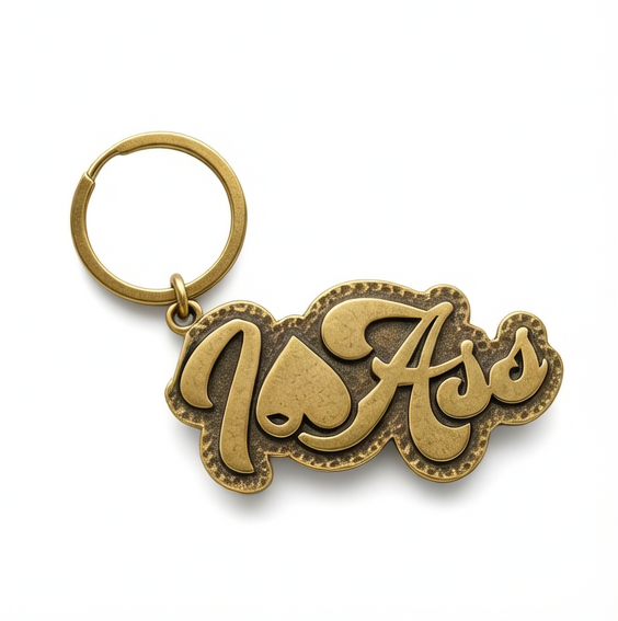 Vintage "Signature" Brass Keychain